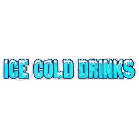 Signmission ICE COLD DRINKS Concession Decal drink beer signs cart trailer stand sticker, D-48 Ice Cold Drinks D-48 Ice Cold Drinks